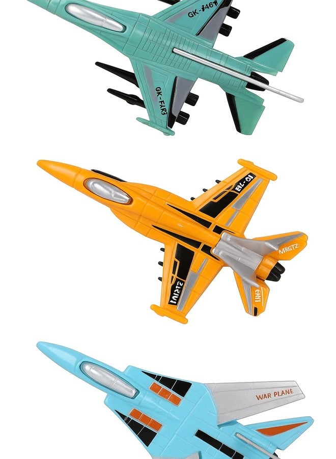 Qwick Click Diecast Fighter Jets Pull Back Airplane Toy Set | 4 Pcs Military Plane Playset | Durable Die-cast Metal Miniature Aircraft Models | Army Air Force Jet Toys for Kids Birthday Party Favors - Image 2